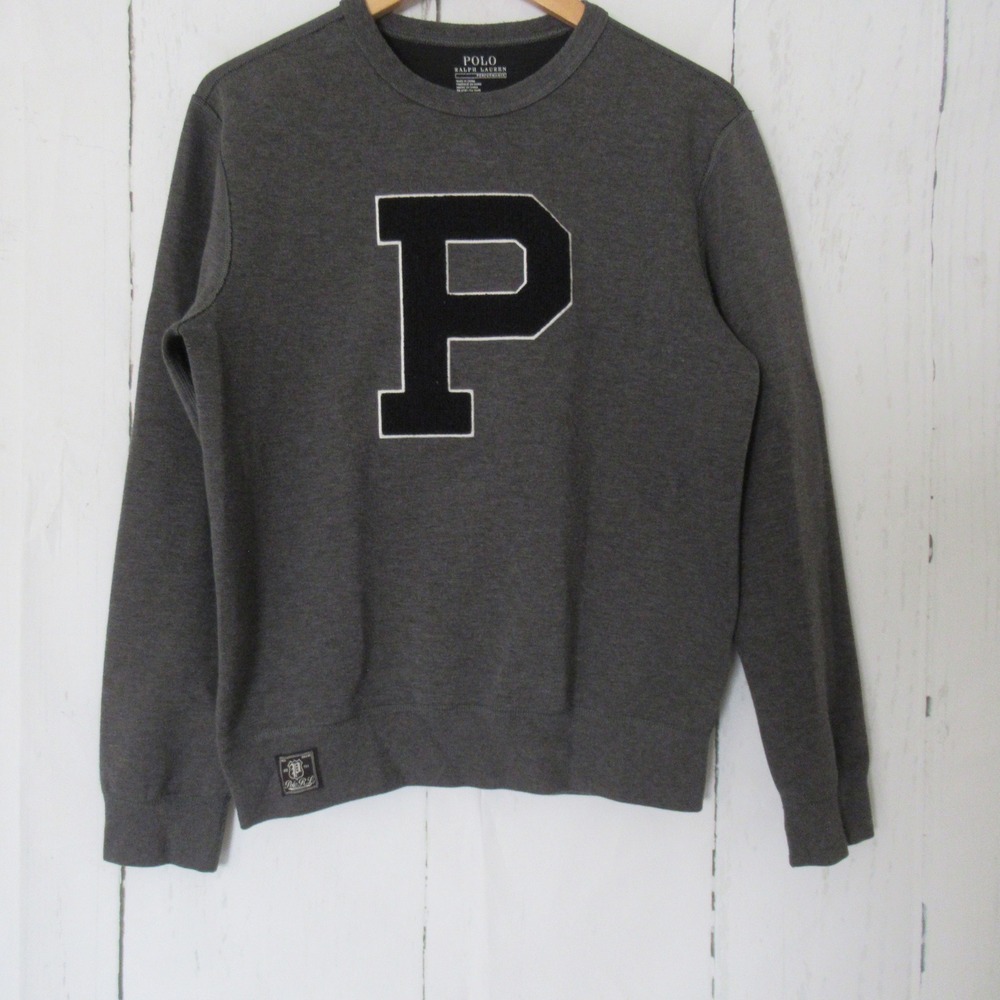 Polo Ralph Lauren Sweatshirt S Gray Chenille Letterman P Performance Mens Womens